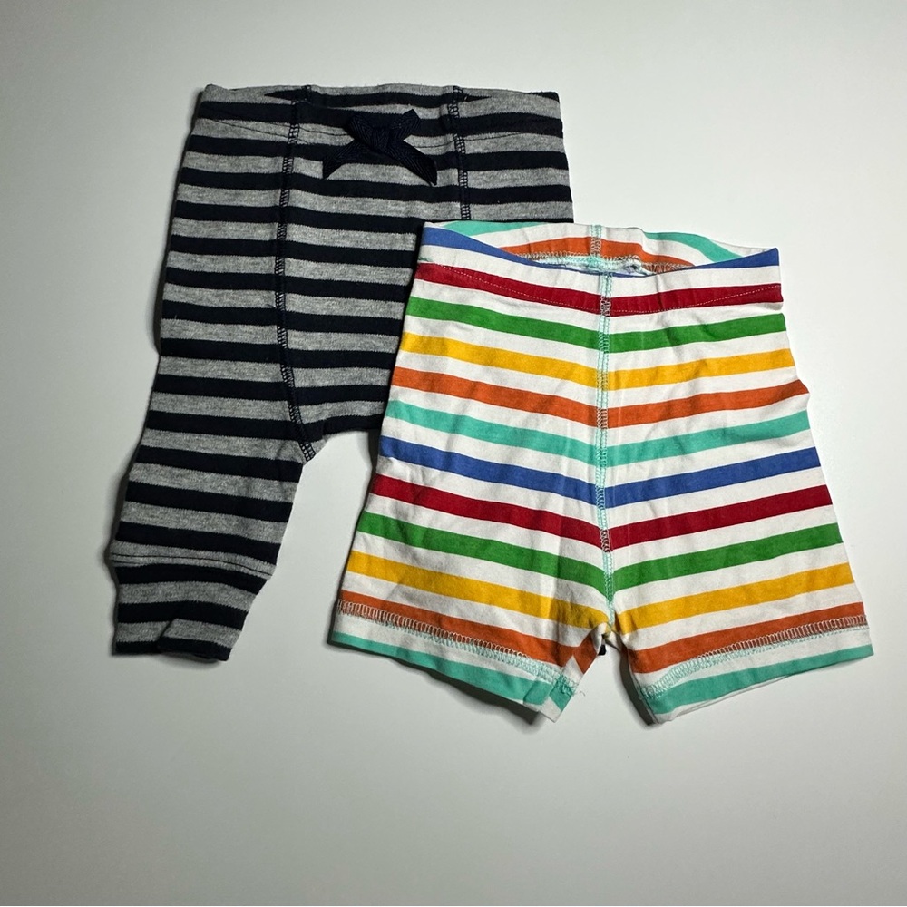 Striped Baby Shorts and Pants Set